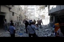 مقتل 15 مدنيا بقصف طائرات النظام السوري حلب بالألغام البحرية